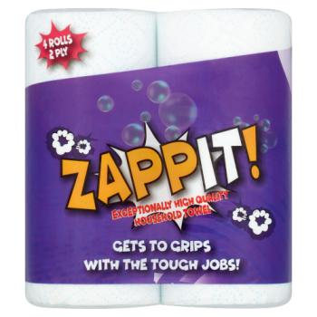 Zappit 2ply Kitchen Roll 4Pk Zappit 2ply Kitchen Roll 4Pk